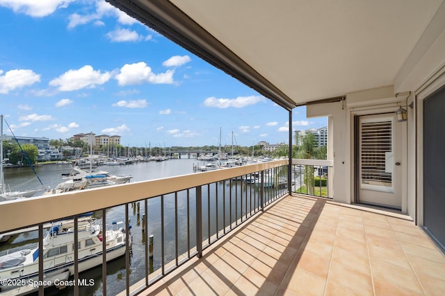 balcony with a water view