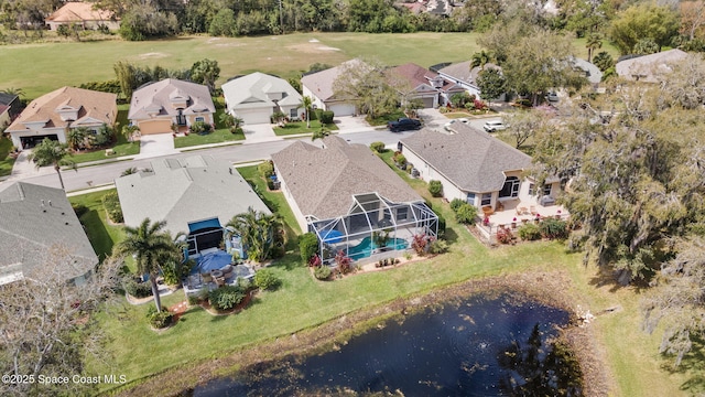 drone / aerial view featuring a residential view