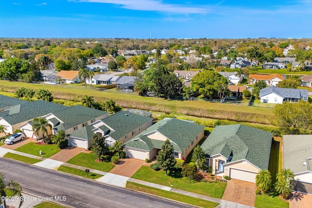 drone / aerial view with a residential view