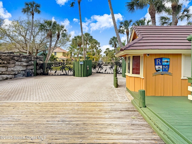 deck featuring a gate