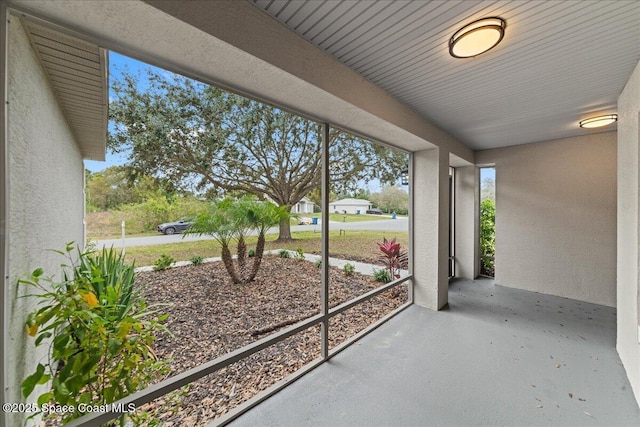 view of unfurnished sunroom