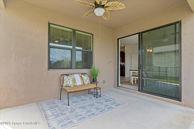 view of patio / terrace with a ceiling fan