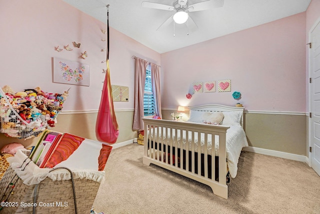3882 Durksly Dr, Melbourne, FL 32940 - bedroom featuring a ceiling fan, carpet, and baseboards