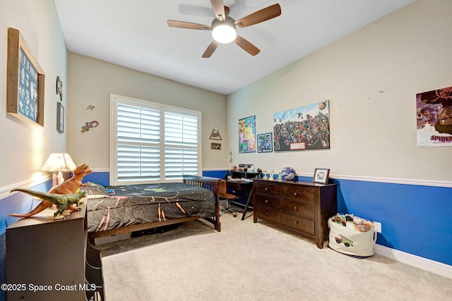3882 Durksly Dr, Melbourne, FL 32940 - bedroom with carpet floors and a ceiling fan
