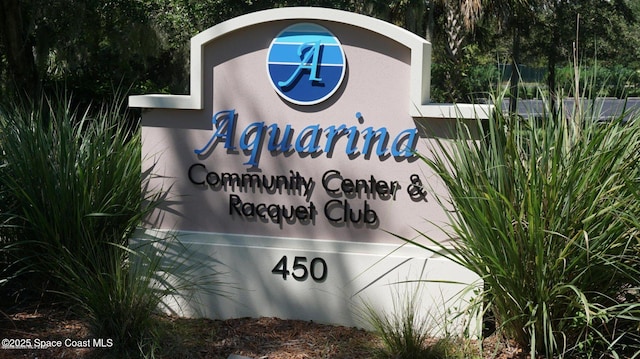 view of community sign