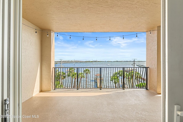 balcony with a water view