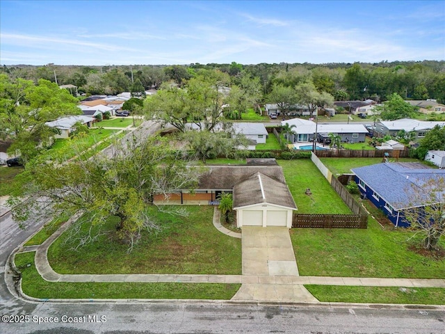 aerial view featuring a residential view
