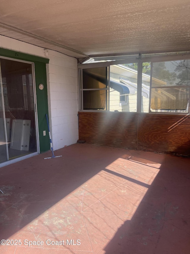 view of unfurnished sunroom