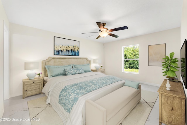 2100 Cogan Dr SE, Palm Bay, FL 32909 - bedroom featuring a ceiling fan, baseboards, and marble finish floor