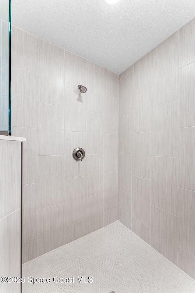 2100 Cogan Dr SE, Palm Bay, FL 32909 - full bathroom featuring tiled shower and a textured ceiling