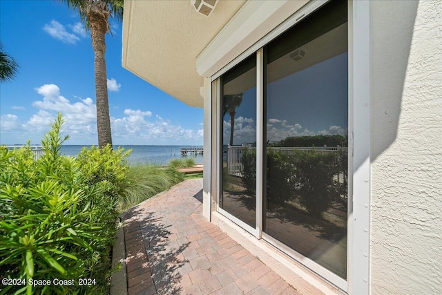 balcony with a water view