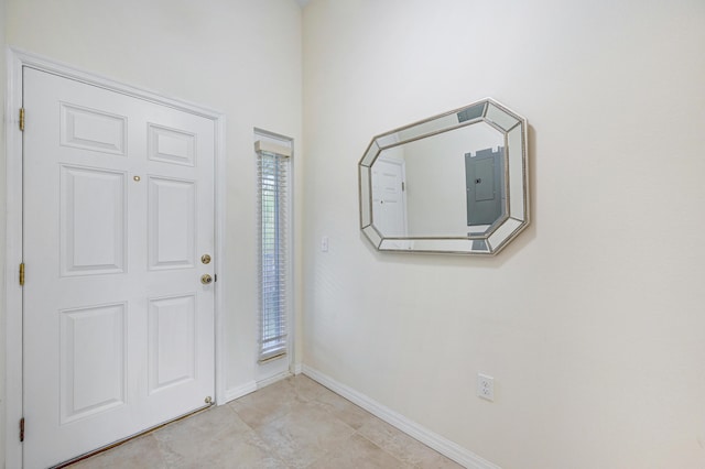 entryway with baseboards