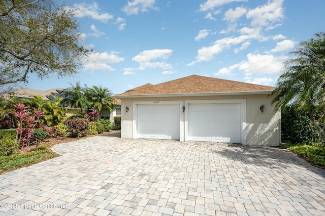 view of detached garage