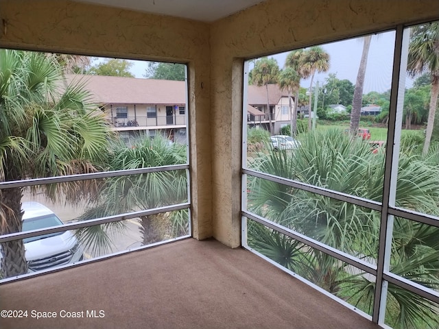 view of unfurnished sunroom