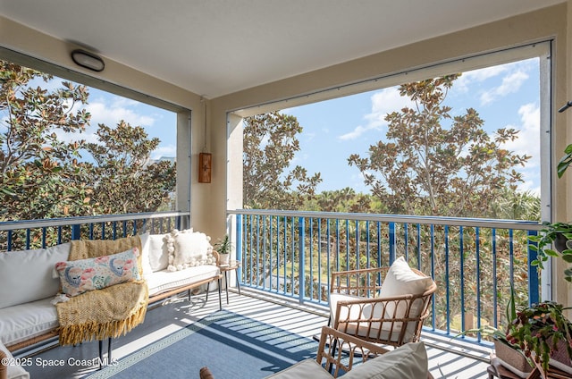 balcony with an outdoor hangout area