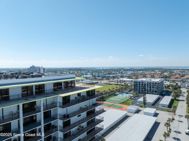 birds eye view of property featuring a view of city