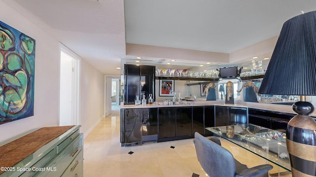 kitchen with a sink and recessed lighting