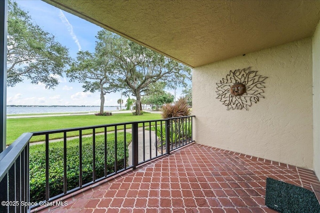 balcony with a water view