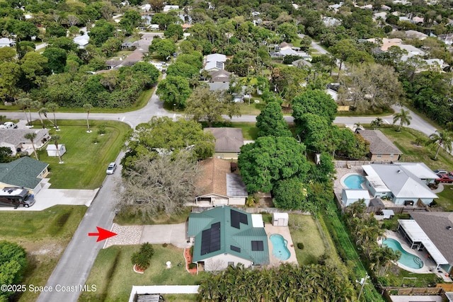 bird's eye view featuring a residential view