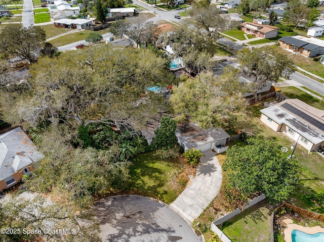 aerial view with a residential view