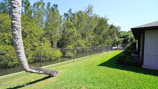 view of yard featuring fence