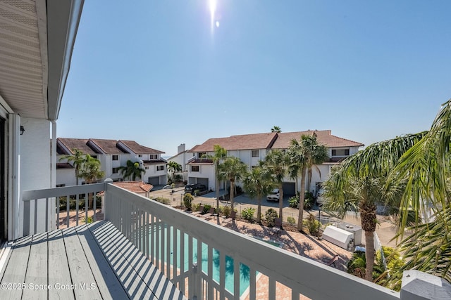 balcony with a residential view