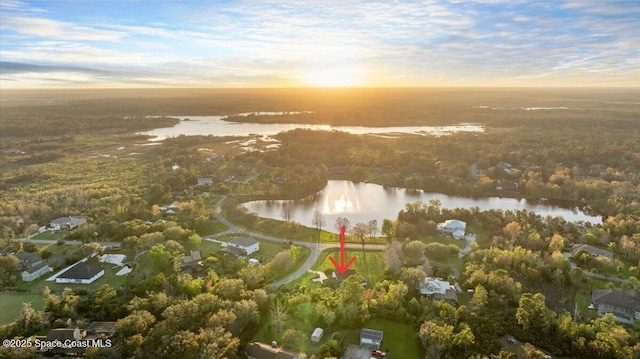 3794 Rambling Acres Dr, Titusville, FL 32796 - aerial view at dusk with a water view