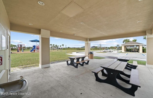 view of patio / terrace with playground community