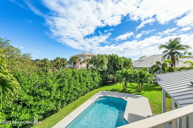 pool with a yard