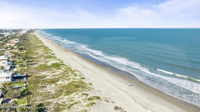 property view of water featuring a view of the beach