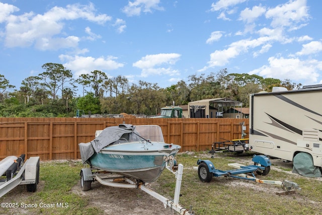 view of yard with fence