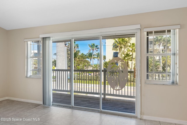 entryway with baseboards