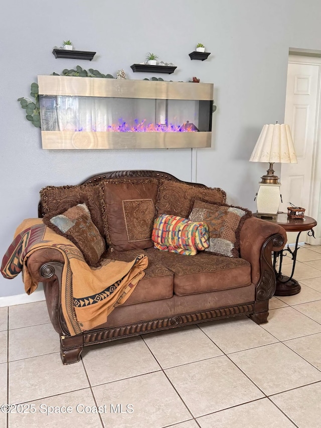 view of tiled living room