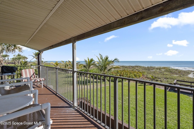 balcony with a water view