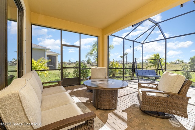 view of sunroom