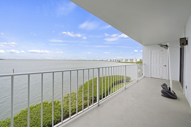 balcony with a water view