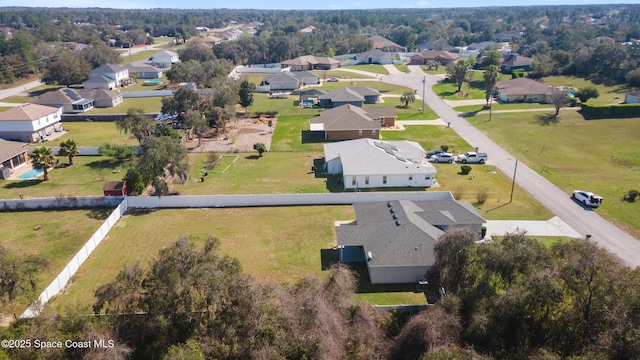 bird's eye view with a residential view