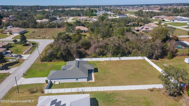 aerial view with a residential view