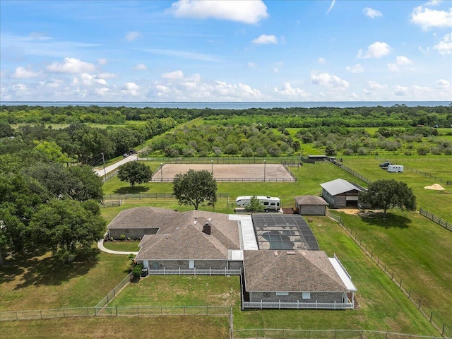 drone / aerial view with a rural view