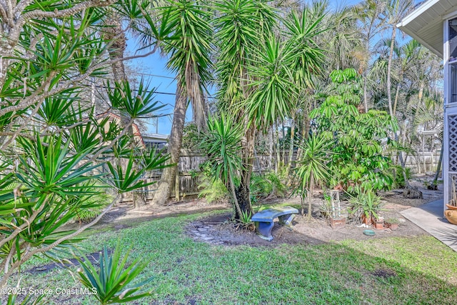 view of yard with fence