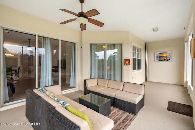 view of patio / terrace with outdoor lounge area and ceiling fan