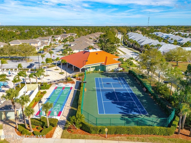 drone / aerial view with a residential view