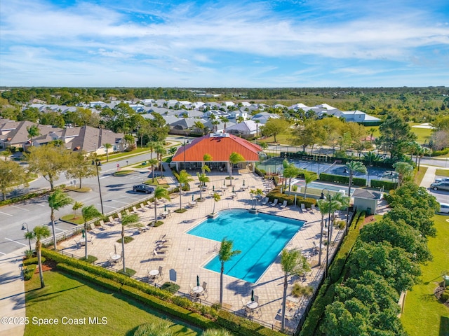 bird's eye view with a residential view