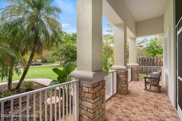 view of patio with covered porch