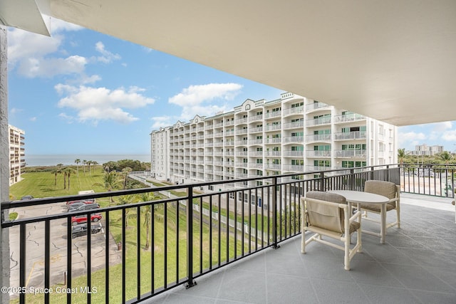 balcony with a water view