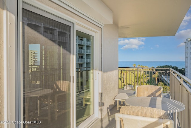 balcony with a water view