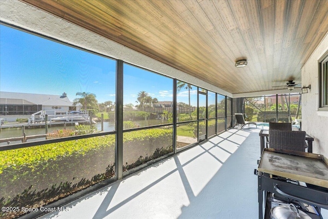 sunroom / solarium with wooden ceiling and plenty of natural light