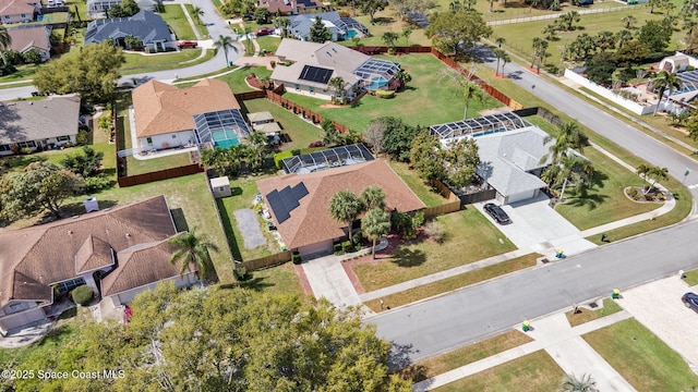 aerial view with a residential view