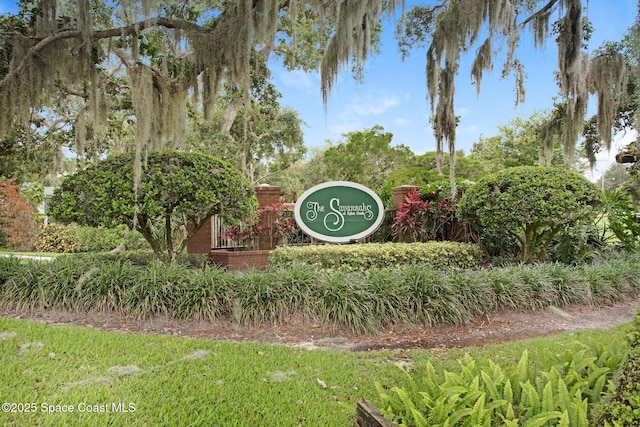 view of community sign