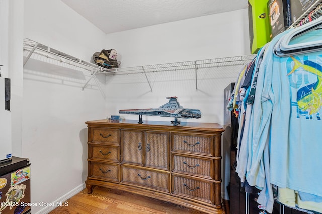 spacious closet featuring wood finished floors